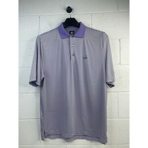 FootJoy Lakewood Ranch Club Polo Shirt Men's Purple Stripe Performance FJ Sz L